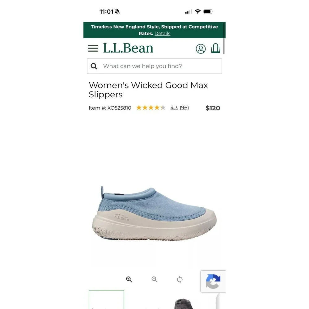 L.L. Bean Women’s Wicked Good Max Slippers in Cadet Blue Size 8 NWOT! - Picture 3 of 12